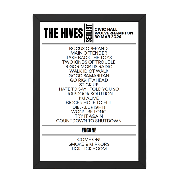 The Hives Wolverhampton March 2024 Setlist - Setlist