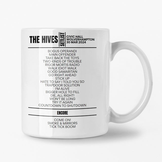 The Hives Wolverhampton March 2024 Setlist Mug - Setlist