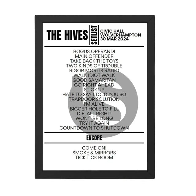 The Hives Wolverhampton March 2024 Setlist - Setlist