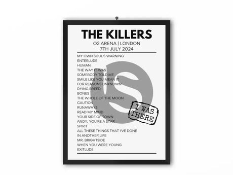 The Killers 02 Arena July 7 2024 Setlist Poster - Setlist