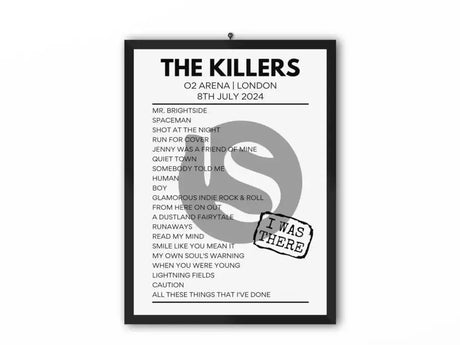 The Killers 02 Arena July 8 2024 Setlist Poster - Setlist