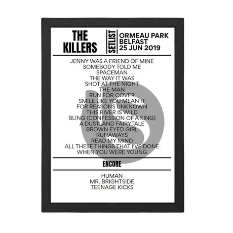 The Killers Belfast June 2019 Replica Setlist - Setlist