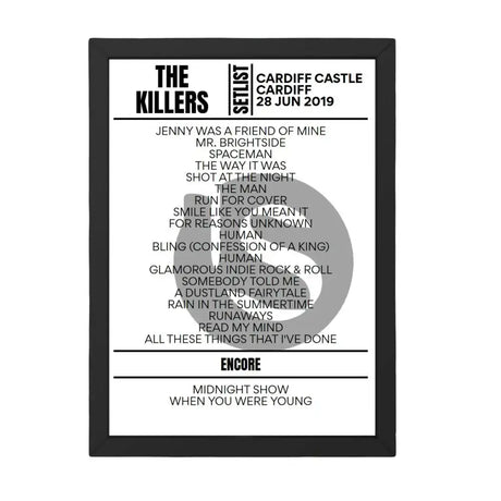 The Killers Cardiff June 2019 Replica Setlist - Setlist