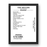 The Killers The O2 Arena London 10 July 2024 Setlist Poster - Setlist