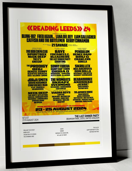 The Last Dinner Party Prelude to Ecstasy Tour Bramham Park Leeds 25th August 2024 - Setlist Tour Poster - Setlist