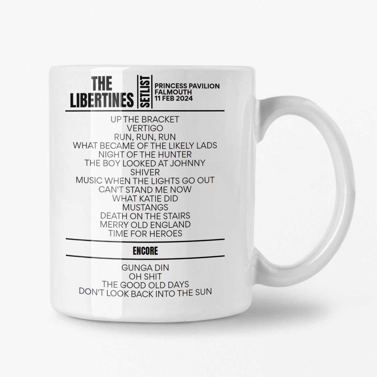 The Libertines Falmouth February 2024 Setlist Mug - Setlist