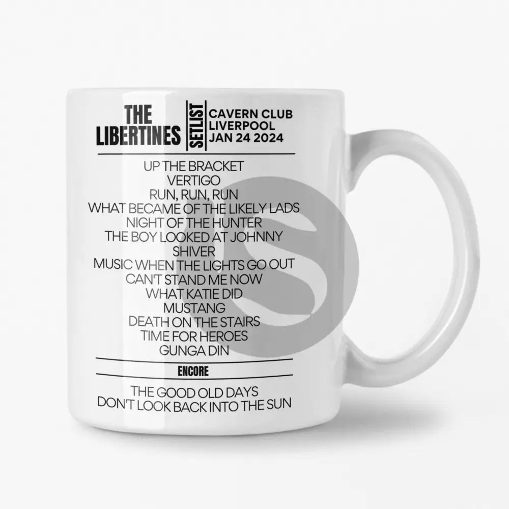 The Libertines Liverpool Cavern Club January 24 2024 Setlist Mug - Setlist