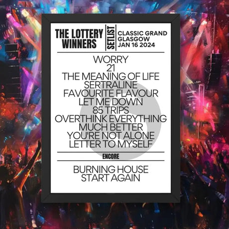 The Lottery Winners Setlist Glasgow January 2024 - Setlist