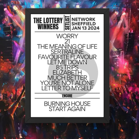 The Lottery Winners Setlist Sheffield January 2024 - Setlist