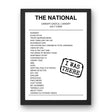 The National July 03, 2024 Cardiff Castle Cardiff Setlist Poster - Setlist