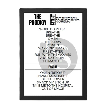 The Prodigy Download Festival 2009 Replica Setlist - Setlist