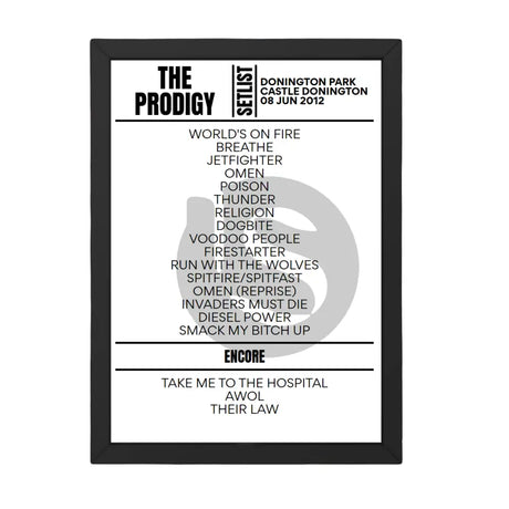 The Prodigy Download Festival 2012 Replica Setlist - Setlist