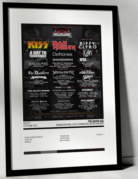 The Raven Age Donington Park Castle Donington 11th June 2022 - Setlist Tour Poster - Setlist