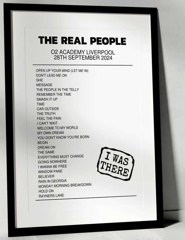 The Real People 28th September 2024 O2 Academy Liverpool Liverpool I Was There - Setlist