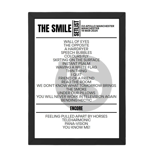 The Smile Manchester Setlist March 2024 - Setlist