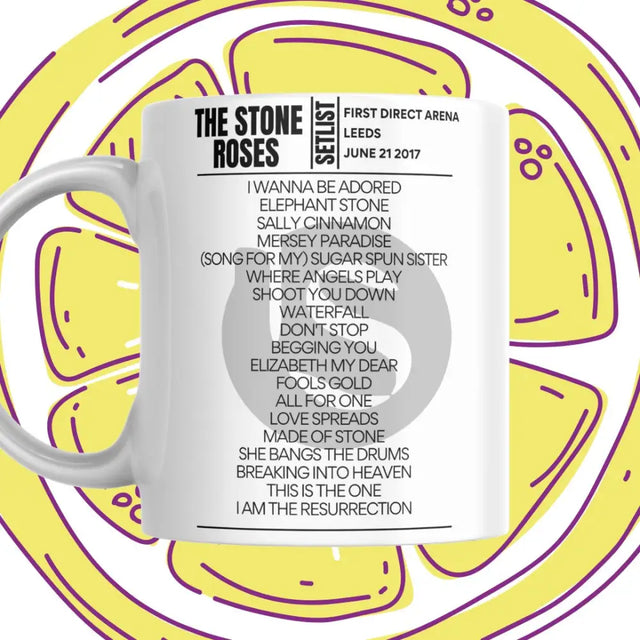 The Stone Roses First Direct Arena Leeds June 21 2017 Setlist Mug - Setlist