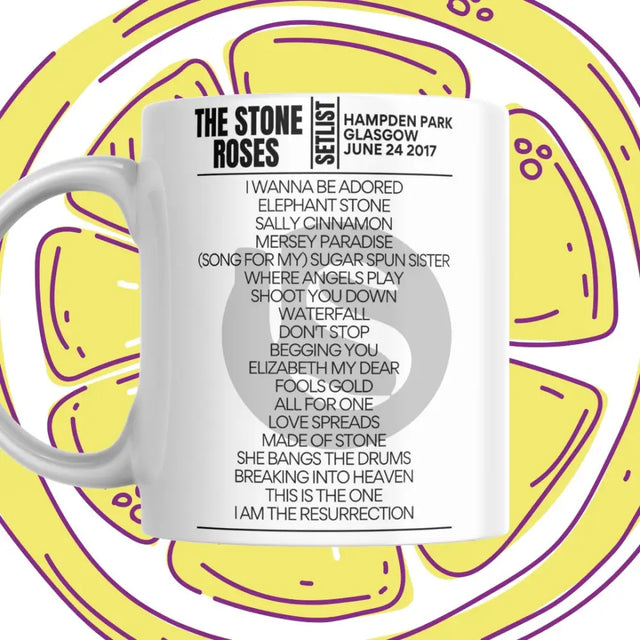 The Stone Roses Hampden Park Glasgow June 24 2017 Mug - Setlist