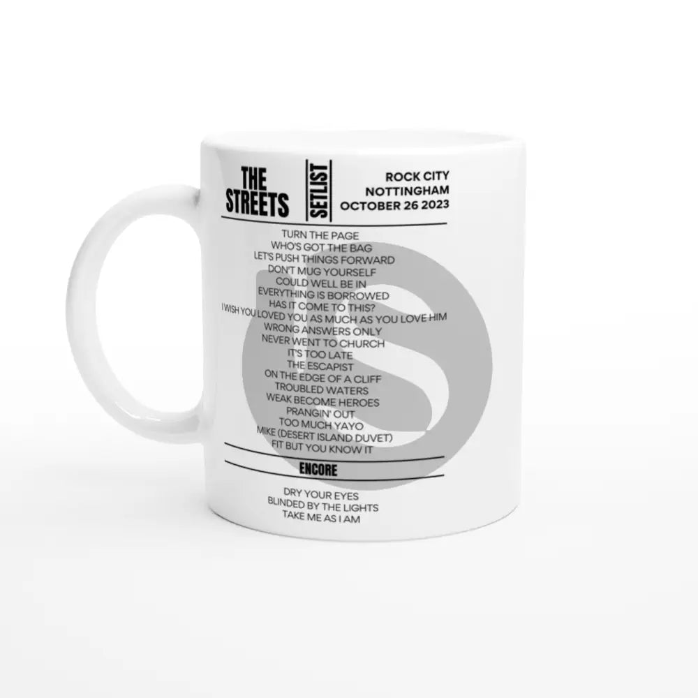 The Streets Nottingham October 2023 Setlist Mug - Setlist