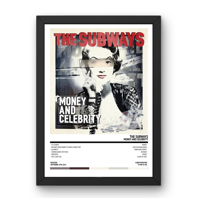 The Subways - Money and Celebrity (2011) Poster - Setlist