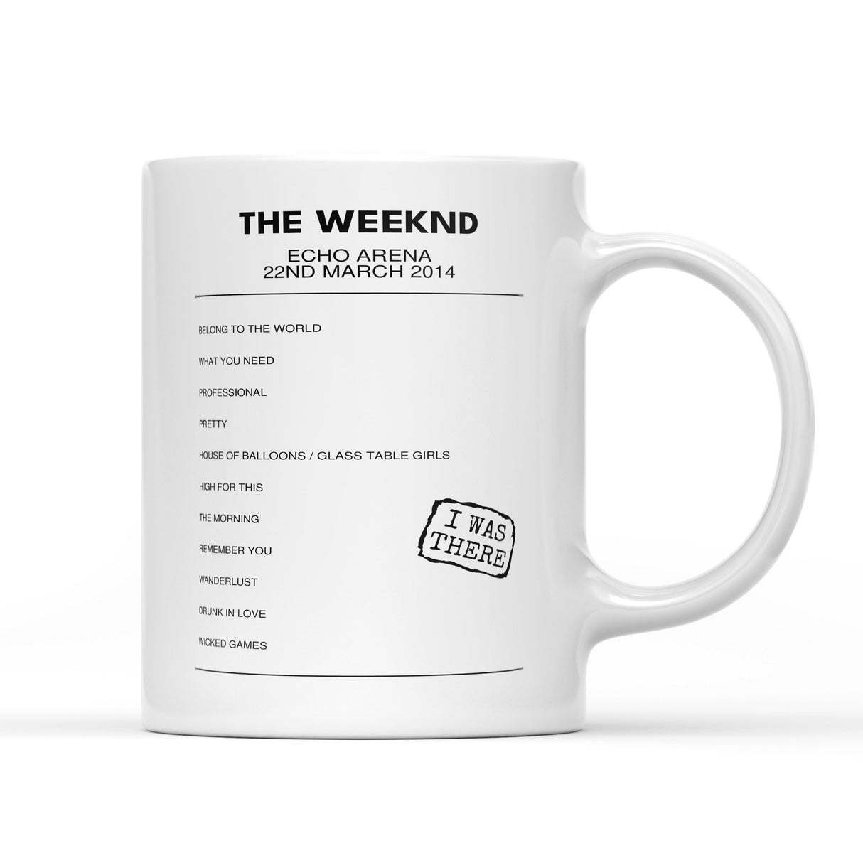 The Weeknd Echo Arena Liverpool 22nd March 2014 - Setlist Mug - Setlist