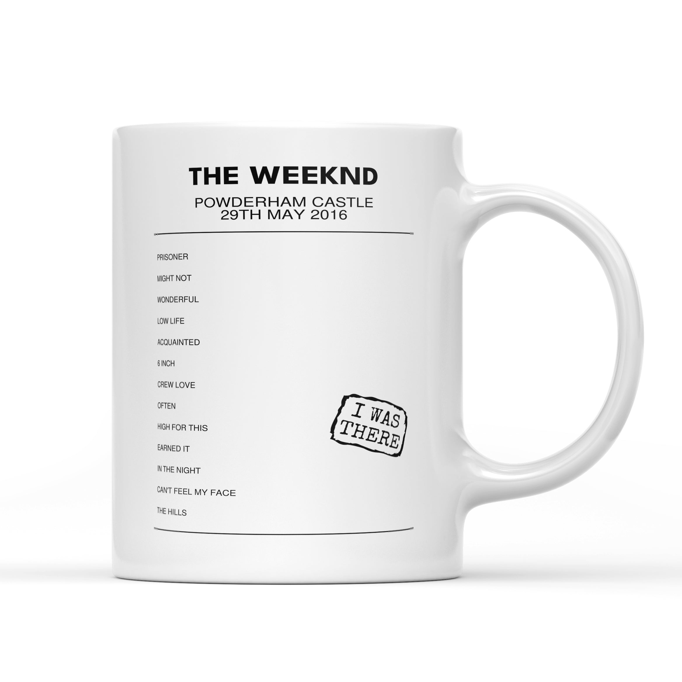 The Weeknd Powderham Castle Exeter 29th May 2016 - Setlist Mug - Setlist