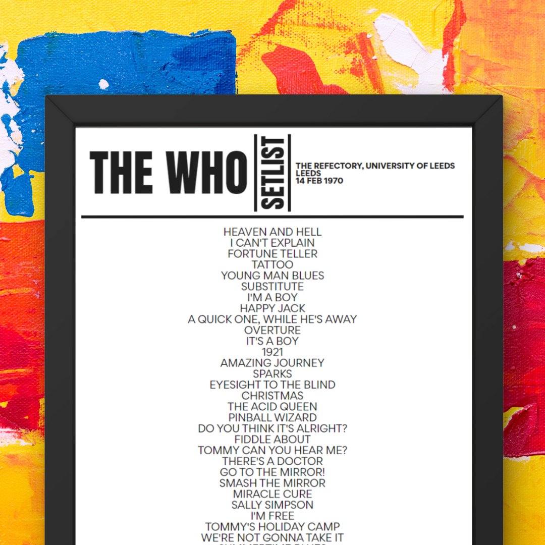 The Who Leeds February 14 1970 Replica Setlist - Setlist