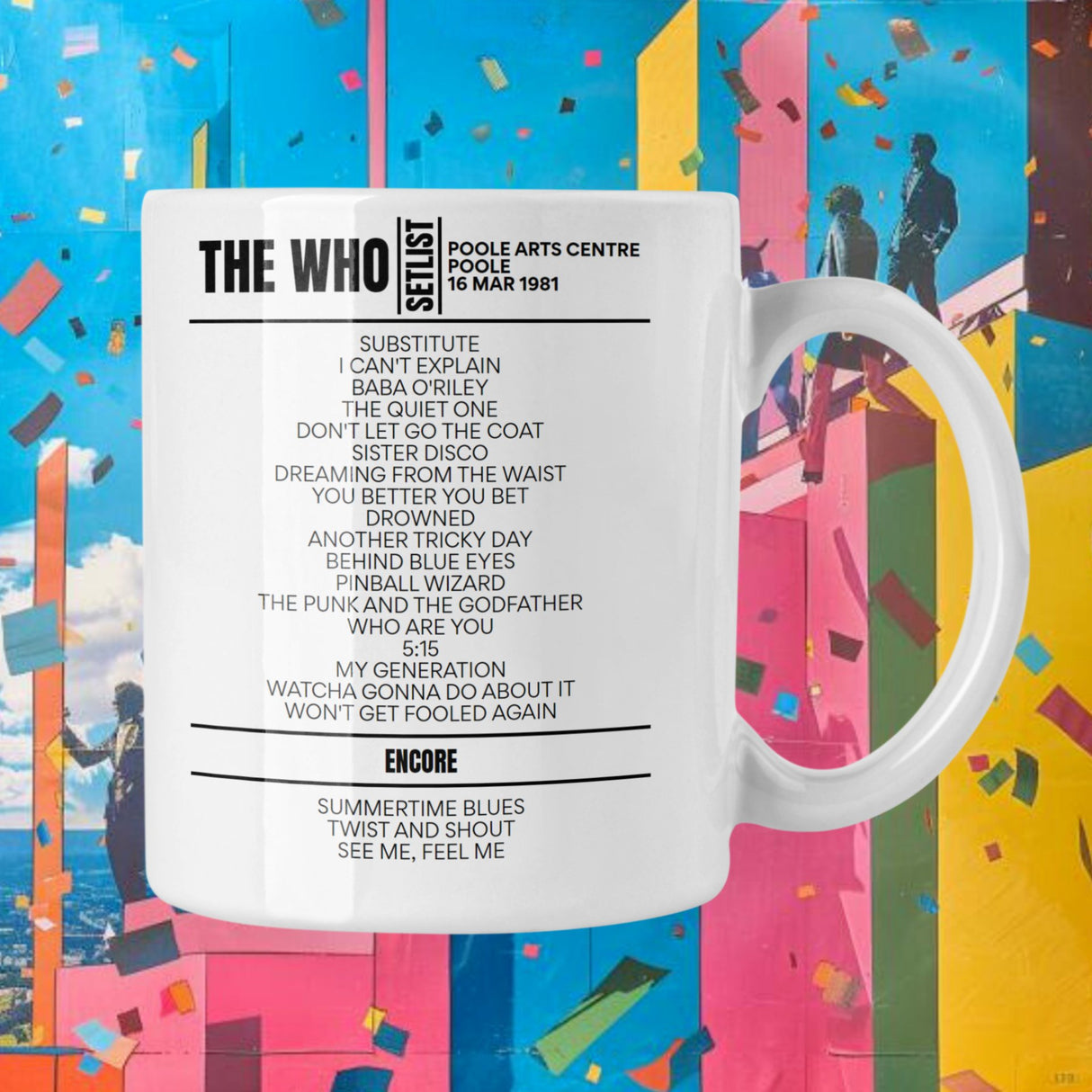 The Who Poole March 16, 1981 Replica Setlist Mug - Setlist