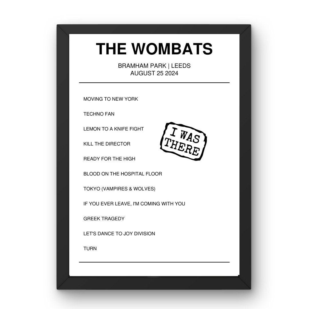 The Wombats August 25, 2024 Bramham Park Leeds Setlist Poster - Setlist