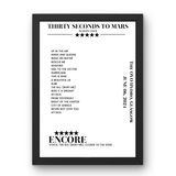 Thirty Seconds to Mars June 06, 2024 The OVO Hydro Glasgow Setlist Poster - Setlist