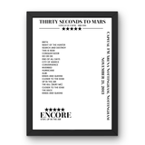 Thirty Seconds to Mars November 21, 2013 Capital FM Arena Nottingham Nottingham Setlist Poster - Setlist