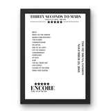 Thirty Seconds to Mars November 23, 2013 The O2 Arena London Setlist Poster - Setlist