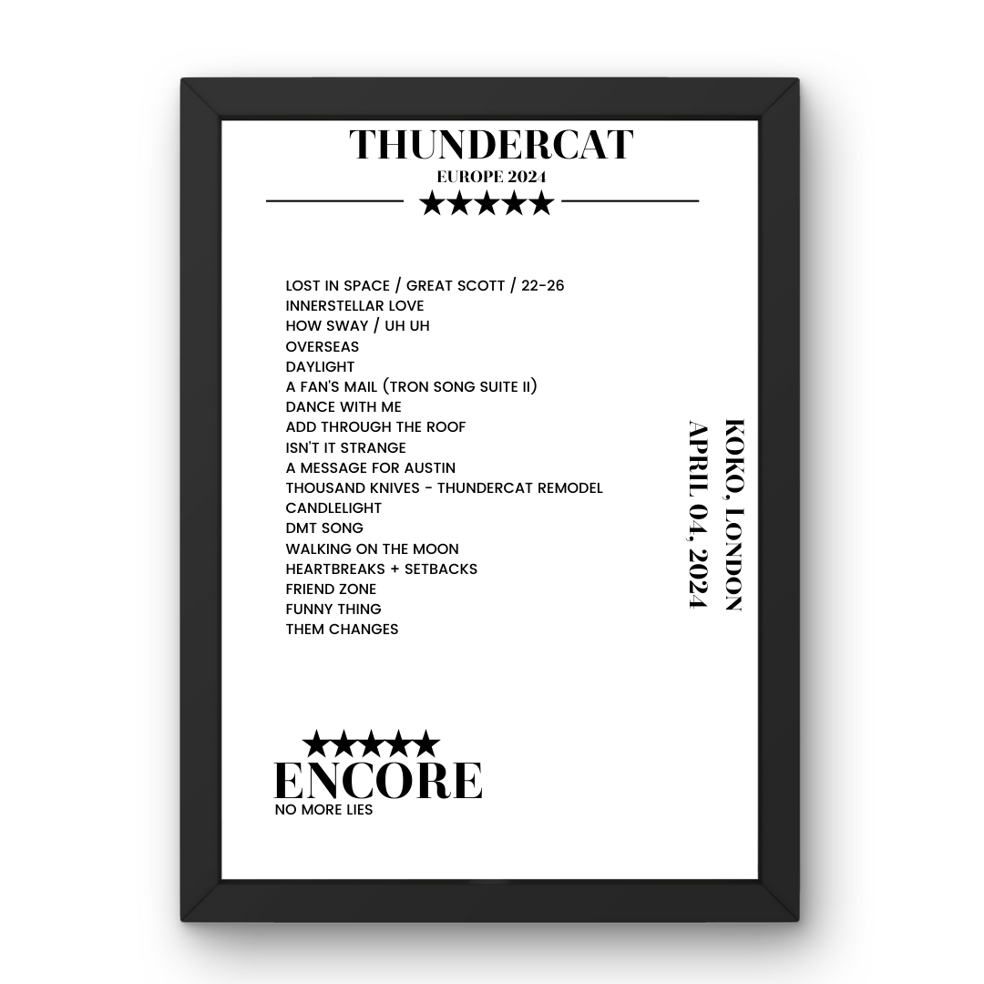 Thundercat April 04, 2024 KOKO London Setlist Poster - Setlist