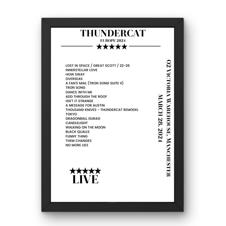 Thundercat March 28, 2024 O2 Victoria Warehouse Manchester Setlist Poster - Setlist