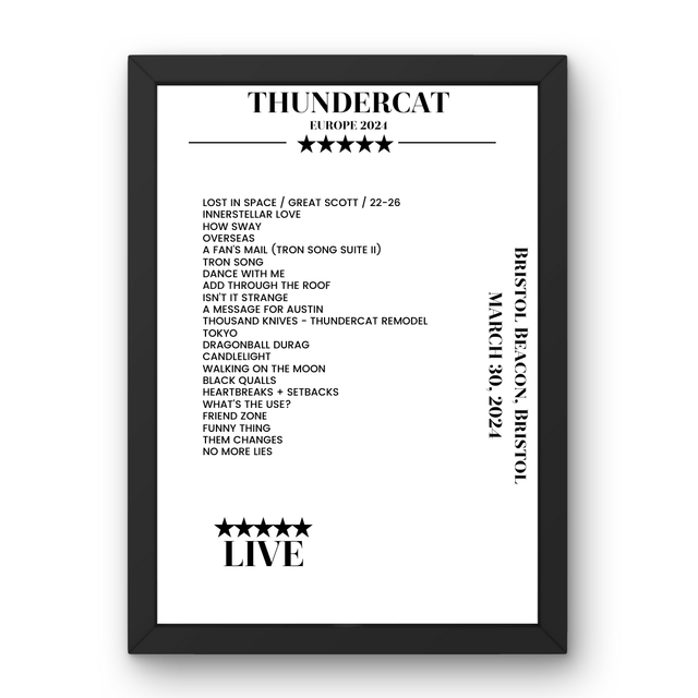 Thundercat March 30, 2024 Bristol Beacon Bristol Setlist Poster - Setlist