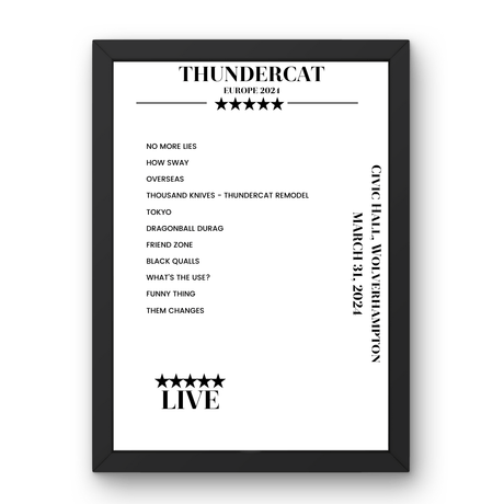 Thundercat March 31, 2024 Civic Hall Wolverhampton Setlist Poster - Setlist