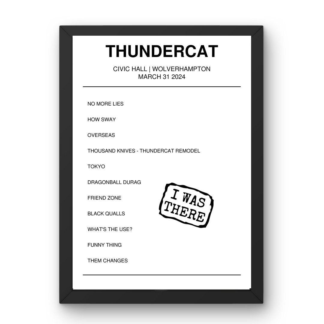 Thundercat March 31, 2024 Civic Hall Wolverhampton Setlist Poster - Setlist