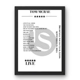 Tom McRae September 15, 2024 Brudenell Social Club Leeds Setlist Poster - Setlist