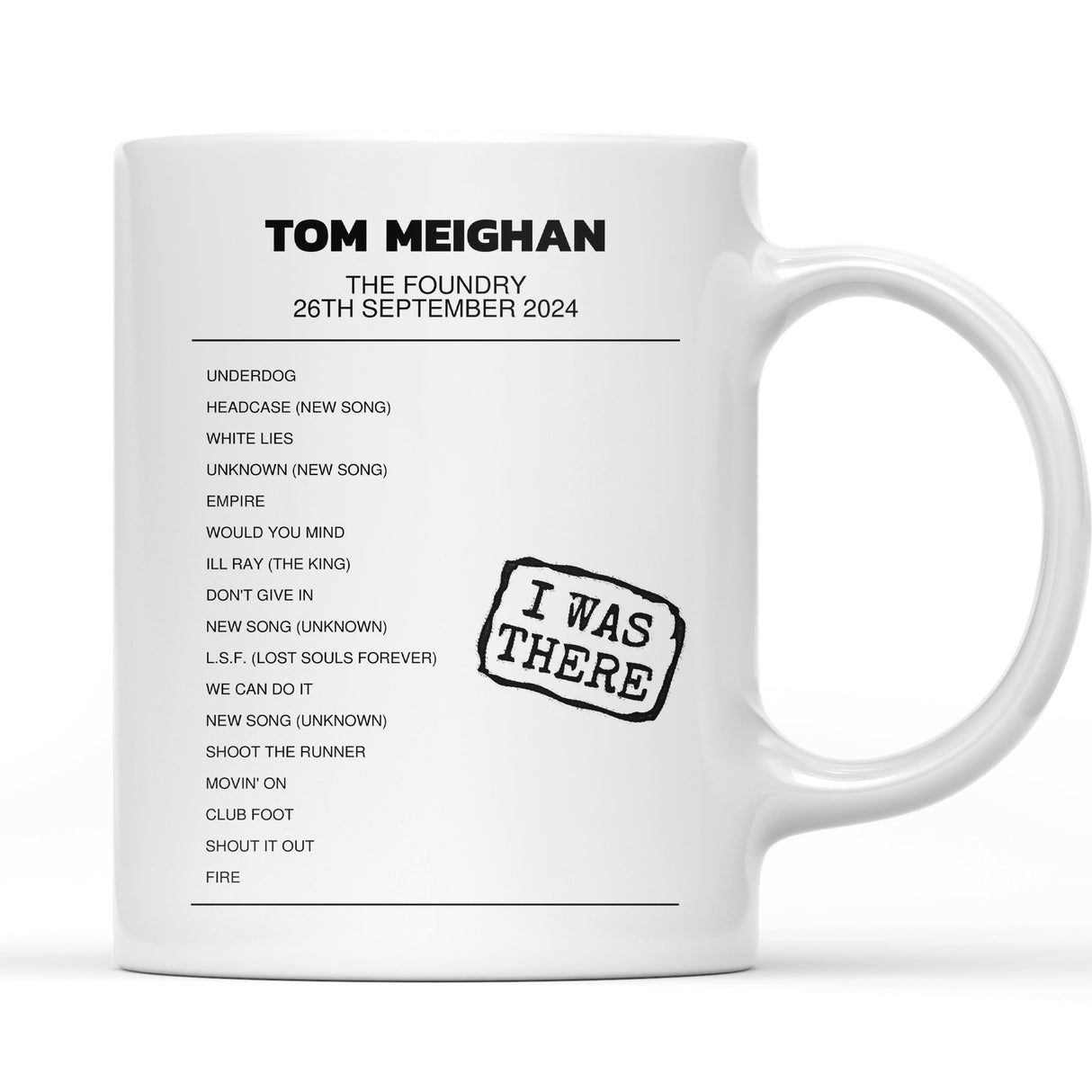 Tom Meighan Autumn 2024 The Foundry Torquay 26th September 2024 - Setlist Mug - Setlist