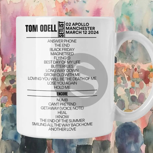 Tom Odell Manchester March 12 2024 Setlist Mug - Setlist