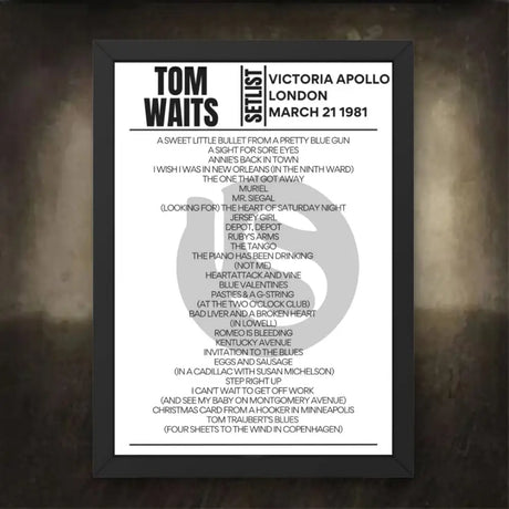 Tom Waits Victoria Apollo March 21 1981 Replica Setlist - Setlist