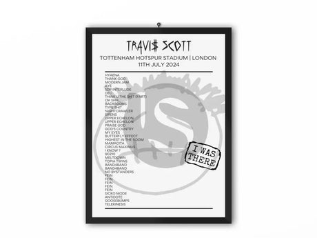 Travis Scott London July 2024 Setlist Poster - Setlist