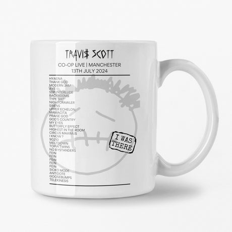 Travis Scott Manchester July 2024 Setlist Mug - Setlist