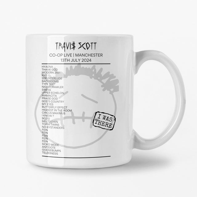 Travis Scott Manchester July 2024 Setlist Mug - Setlist