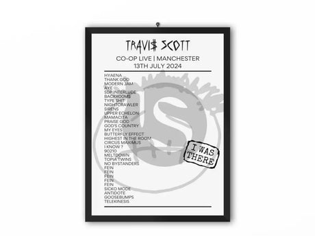 Travis Scott Manchester July 2024 Setlist Poster - Setlist