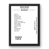 Weezer London Stadium London 24 June 2022 Setlist Poster - Setlist