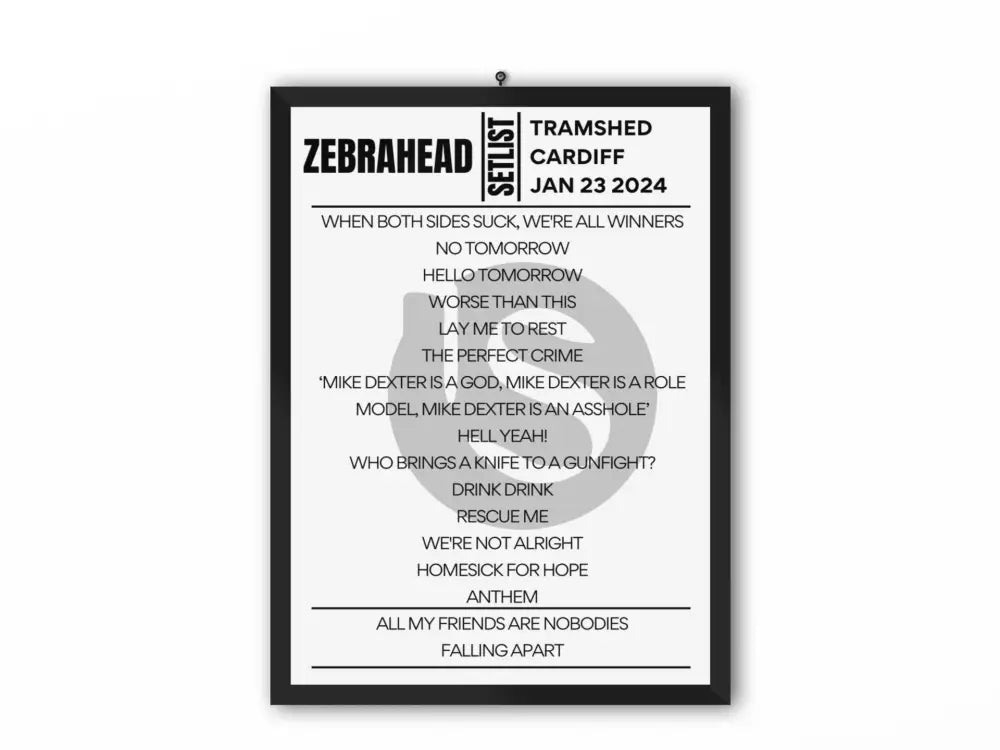 Zebrahead Setlist Cardiff January 2024 - Setlist