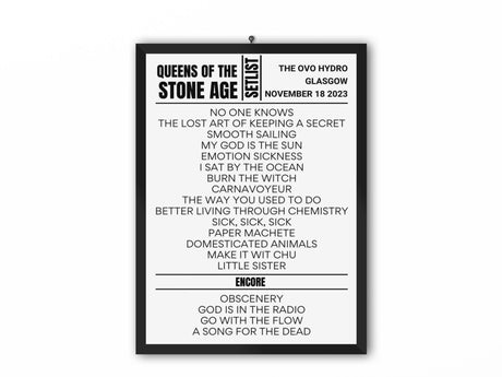 Queens Of The Stone Age Glasgow November 2023 - Setlist