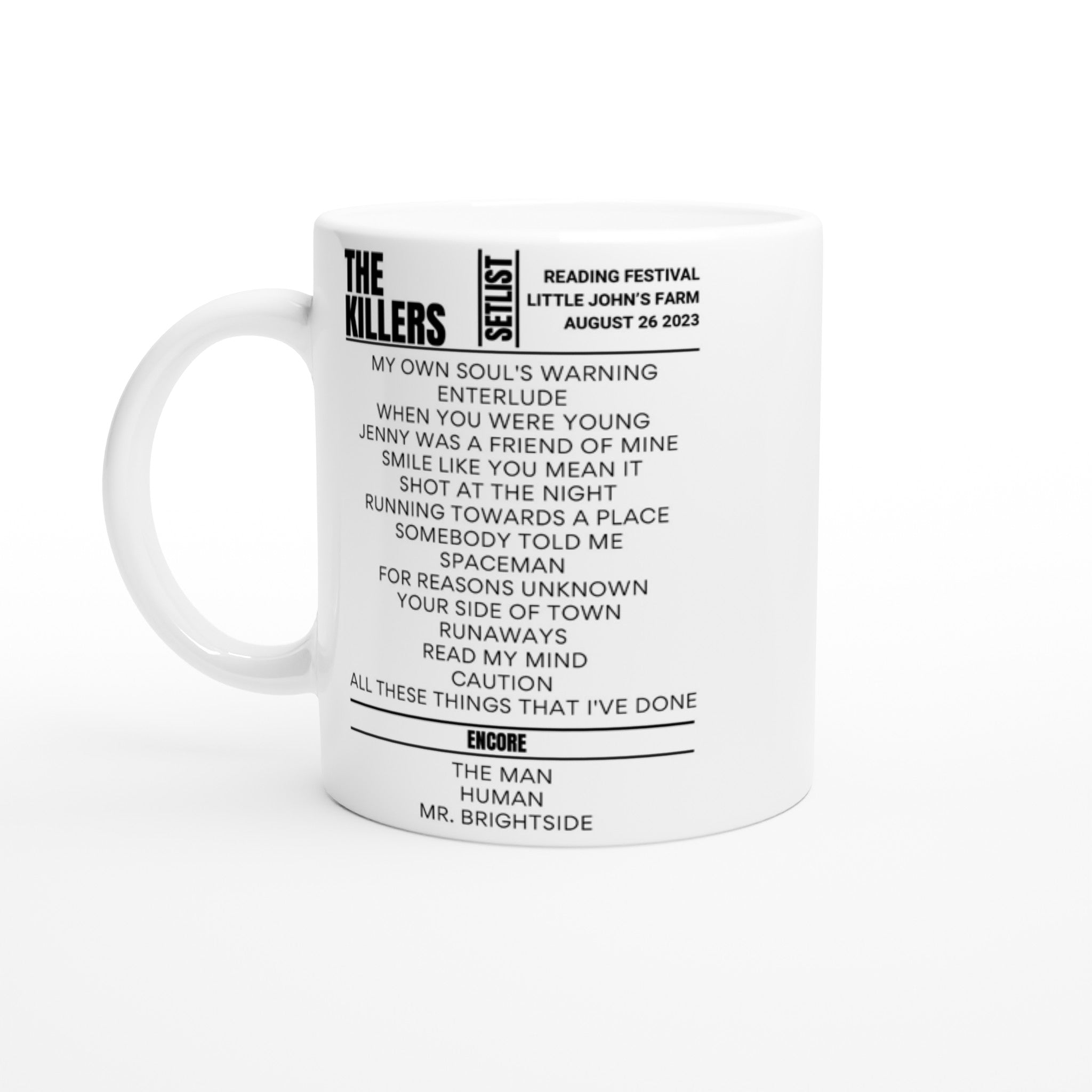 The Killers Reading Festival 2023 Setlist Mug - Setlist